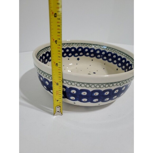 BOLESLAWIEC 7" bowl Small Serving Stars + CHRISTMAS Pine TREE POLISH POTTERY - Picture 5 of 6